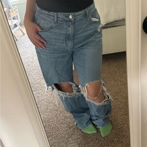 American Eagle highest rise, baggy, straight size 16 $20